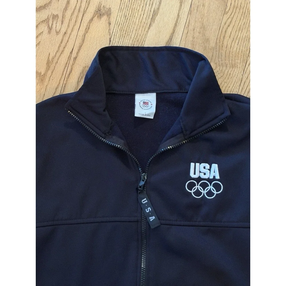 USA Olympics Jacket Mens Large Black Team USA Full Zip Olympic Committee‎